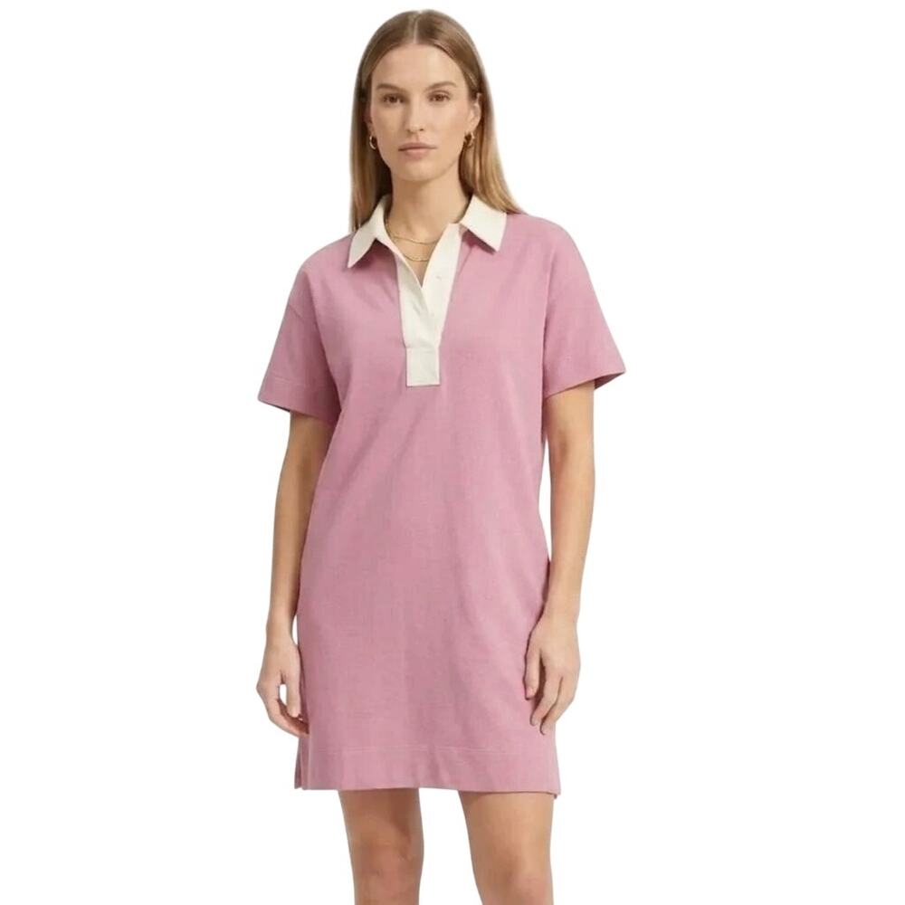 Everlane Polo‎ Shirt Dress, Small, Pink Mini Cotton Short Sleeve Collared Casual